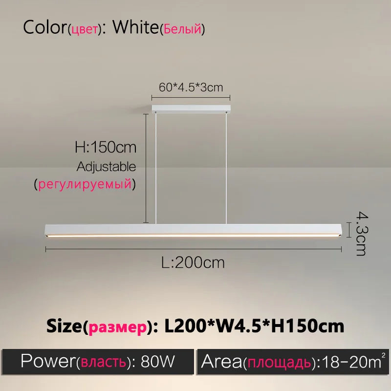 Modern Nordic Dining Room Chandelier LED Office Bar Table Lamp