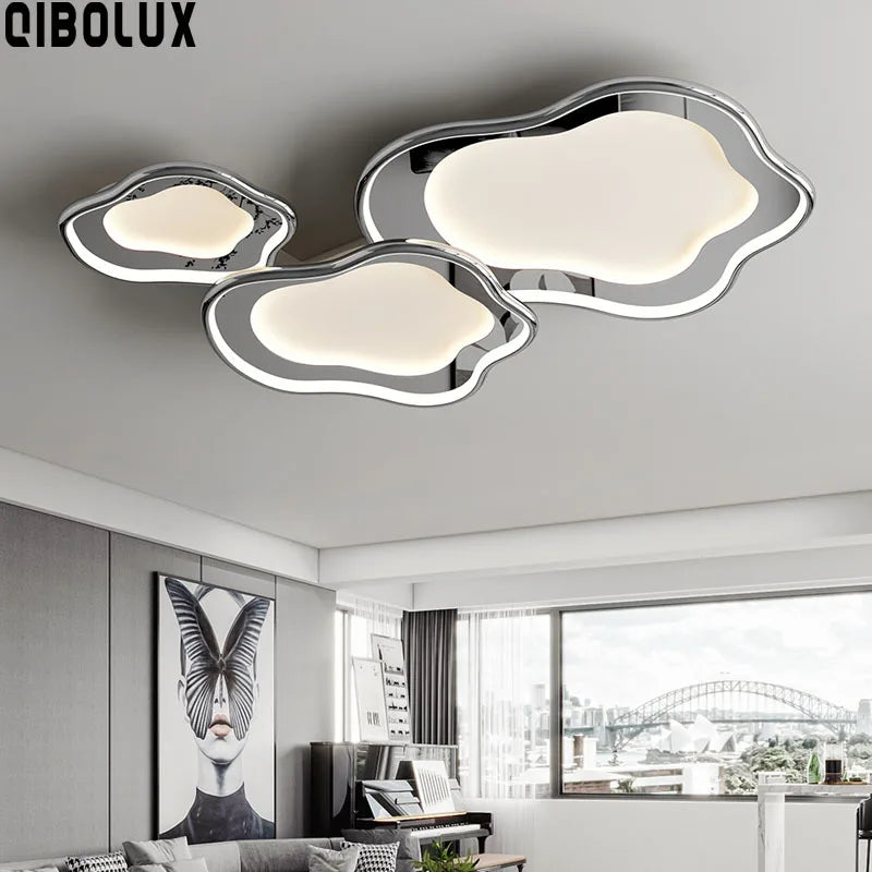 Modern White Round Ceiling Lighting with Remote Control Chandelier