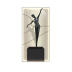 Abstract Figure Luminous Canvas Painting Wall Lamps by Afralia™