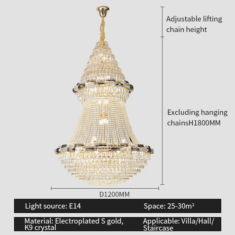 Crystal Chandelier: Elegant European Luxury Lighting for Living Room, Restaurant, and Bedroom