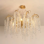 Gold Glass LED Crystal Chandeliers for Luxe Dining Room Decor