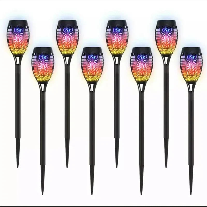 Solar Flame Torch Lights - Waterproof Outdoor Garden Decoration - 5 Color Options