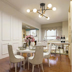 Nordic Minimalist LED Ceiling Chandelier Black Gold for Living Rooms Bedrooms