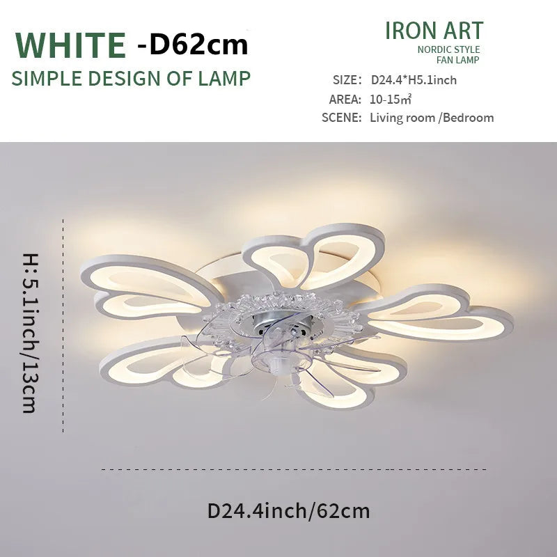 Smart LED Ceiling Fan Light - App Controlled, Silent, Adjustable Speed