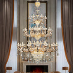 Jade Crystal Chandelier: Elegant European Living Room Lamp