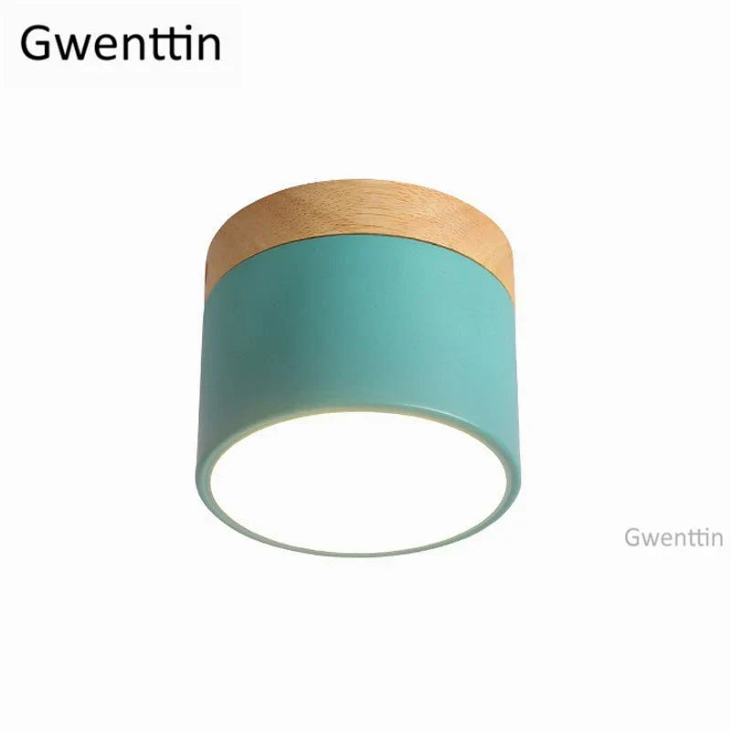 Wood Ceiling Light: Modern Nordic Kitchen Living Room LED Spotlight Fixture