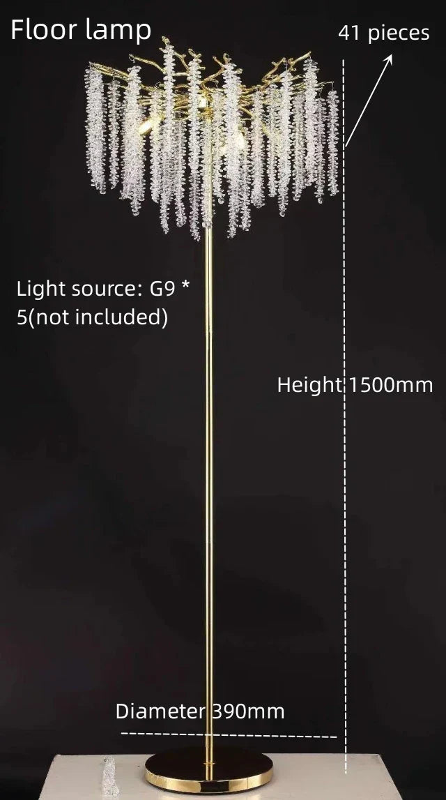 Luxury Crystal Tassel Pendant Chandelier for Living Room Dining Hotel Hall