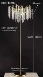 Luxury Crystal Tassel Pendant Chandelier for Living Room Dining Hotel Hall
