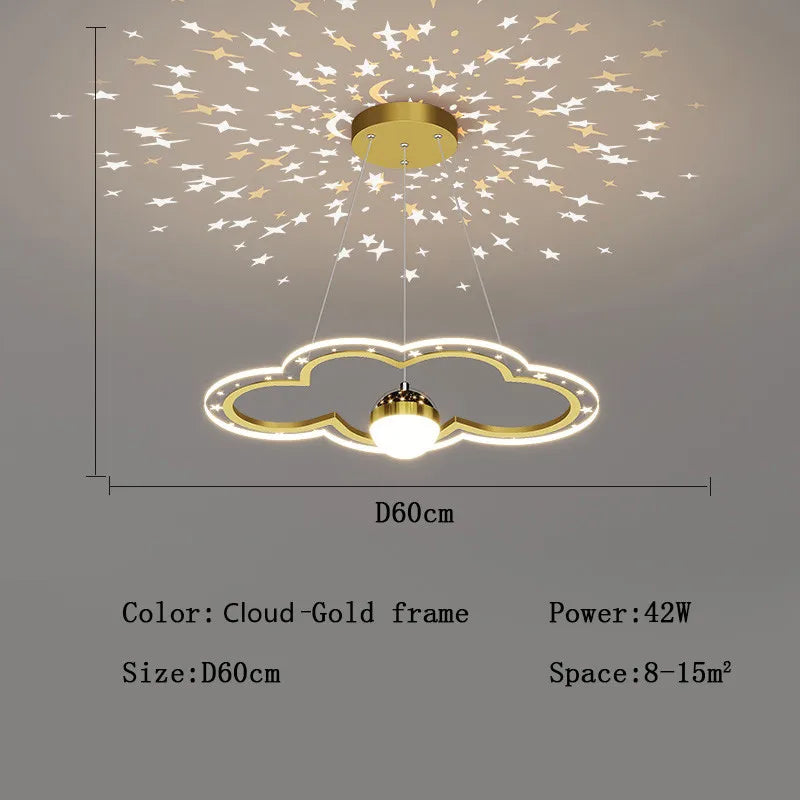 LED Star Chandelier: Kids Room Lighting Fixture for Bedroom & Study Room