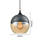 Wood Color Glass LED Pendant Light for Bedroom Dinning Living Room