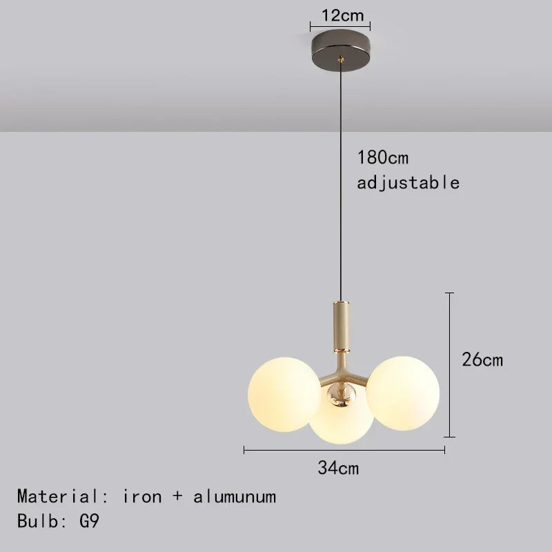 Nordic Glass Ball LED Pendant Lights for Home Decor Chandelier & Hanging Fixture