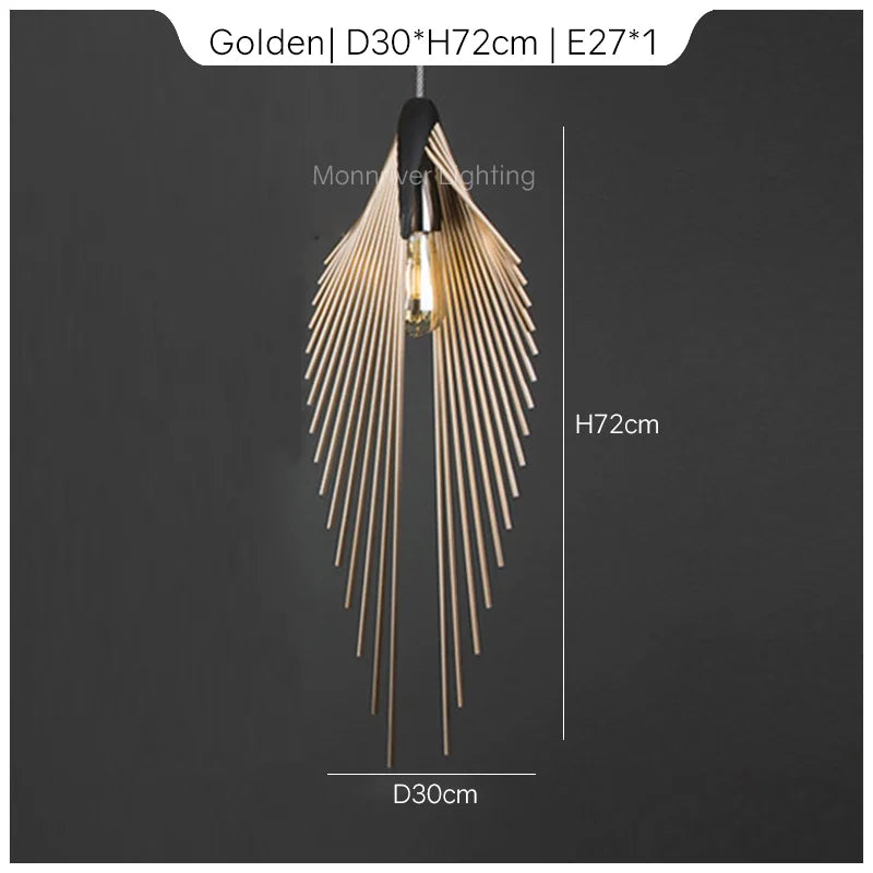 Leaf Chandelier LED Pendant Light Modern Minimalist Hanging Lamp for Home Decor