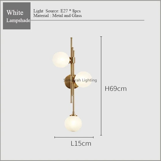 Modern Glass Ball Wall Lamp for Living Room, Study, Bedside, Loft, Bathroom
