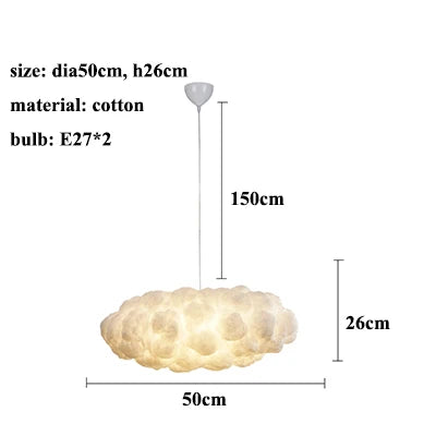 LED Cloud Chandelier: Floating Cotton Cloud Pendant Lamp for Nursery, Living Room, Kids Room