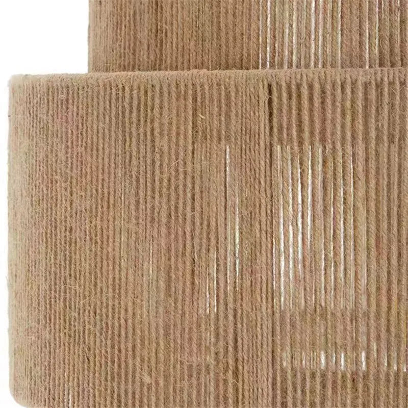 Rattan Pendant Light Handmade Hemp Rope, Japanese Design for Dining Room and Cafe