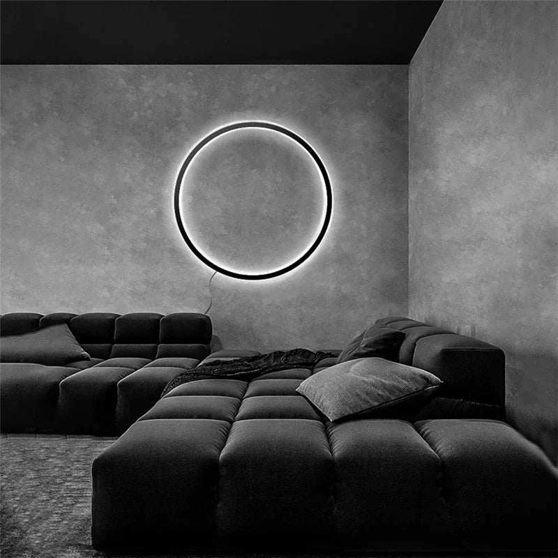 Designer Ring LED Wall Light: Minimalist Nordic Decor Lamp for Living Room Atmosphere.