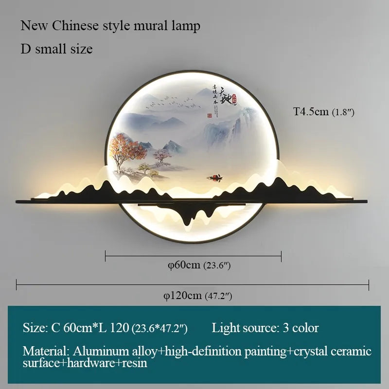 Modern LED Chinese Picture Wall Lamp for Creative Indoor Decor