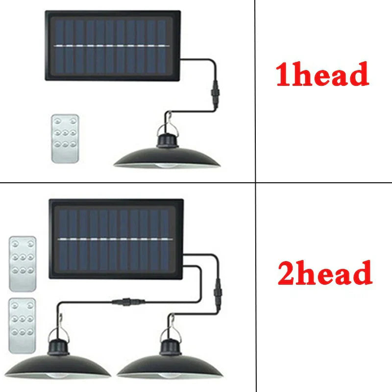 Solar Double-Head Chandelier Light with Remote Control