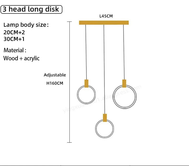 LED Wooden Staircase Chandelier Ceiling Lights - Modern Hanging Pendant Lamps