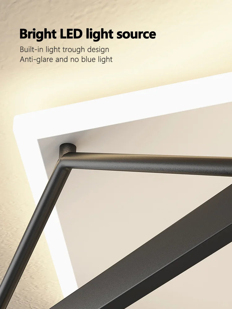 Geometric LED Ceiling Lamp_Nordic Minimalist Design for Modern Bedroom