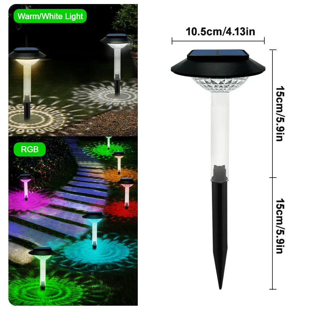 Solar Pathway Lights: RGB Color Outdoor Landscape Lighting for Yard, Garden, Walkway