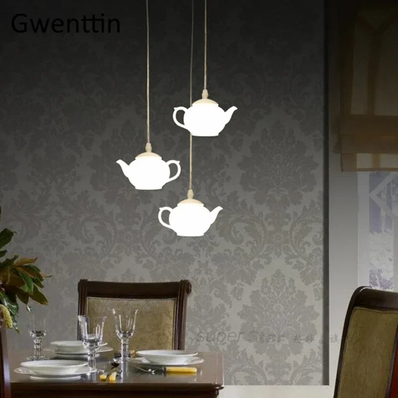 Teapot Pendant Lights: Modern LED Hanging Lamps for Home Decor