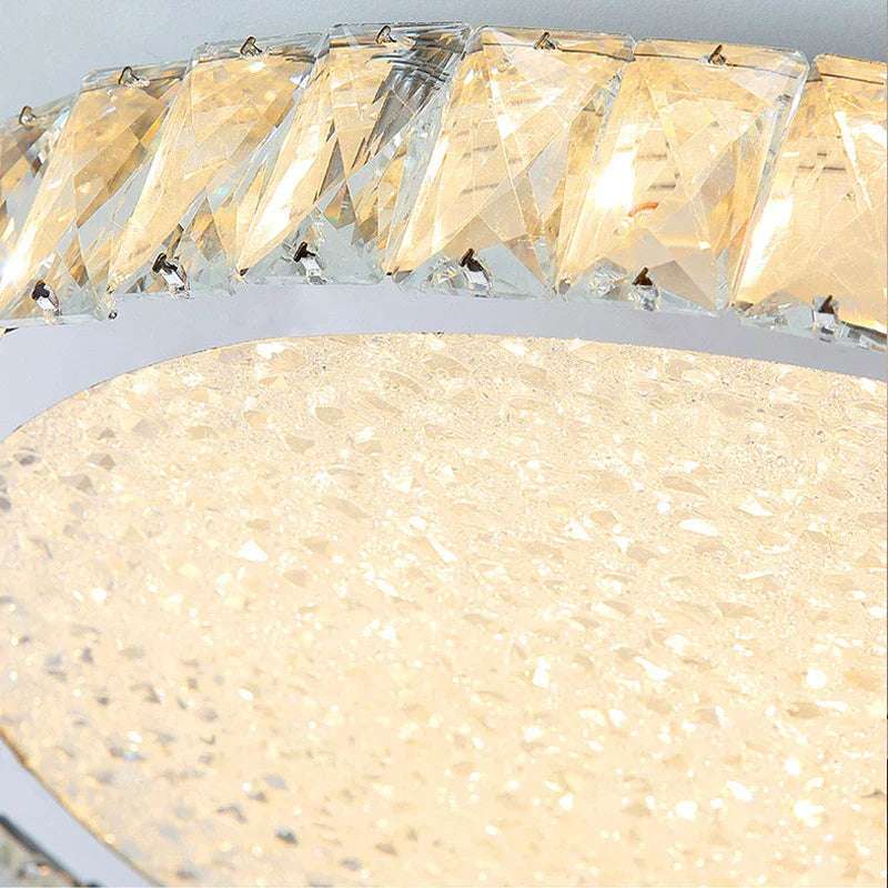 Crystal LED Ceiling Lamp: Luxury Golden Glossy Lighting Fixture for Living Room