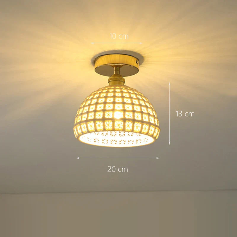 Glass Shade Pendant Ceiling Lamp for Kitchen Aisle Bedroom LED Lights Fixtures