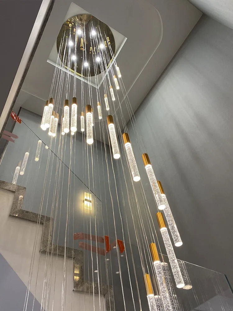 Large Luxury Crystal LED Chandelier for Living Room - Custom Hanging Lamps