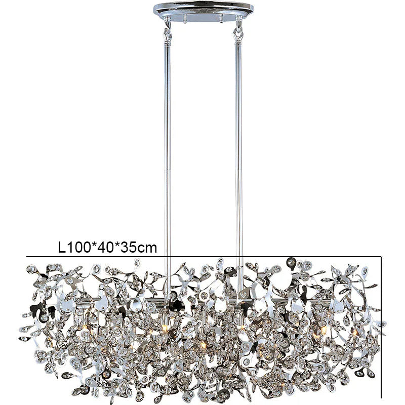 Nordic Chrome Crystal Pendant Lamp for Elegant Home Décor