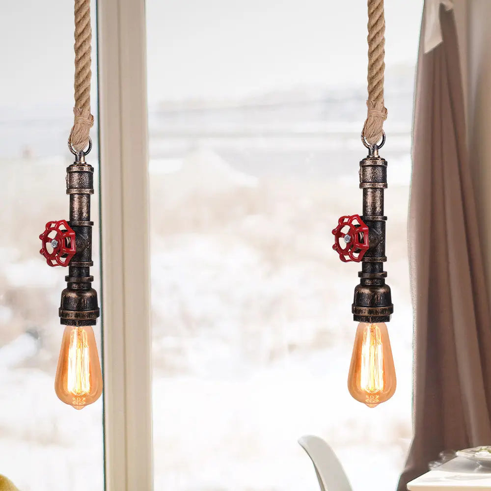 Iron Pipe Pendant Lamp Retro Loft Hanging Light