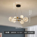 Nordic Glass Bubble LED Chandelier: Modern Parlor Dining Room Lighting for Romantic Atmosphere