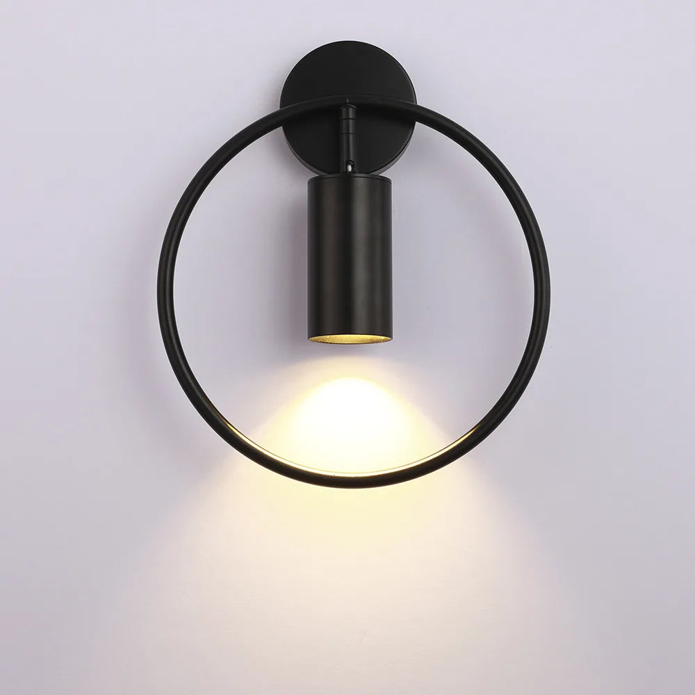 Brass Gold Ring Adjustable LED Wall Sconce Light for Home Hotel Corridor