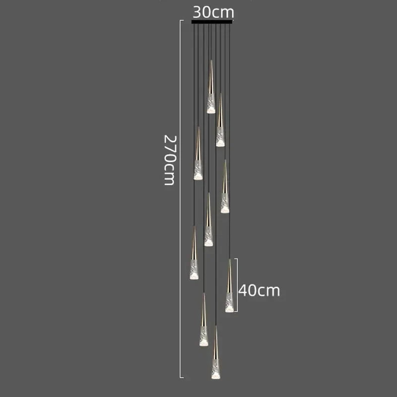 LED Rain Drop Chandelier Staircase Pendant Light - Nordic Design Island Hanging Lamp