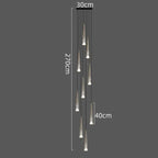 LED Rain Drop Chandelier Staircase Pendant Light - Nordic Design Island Hanging Lamp