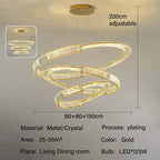 Crystal Chandeliers: Modern Luxury LED Lighting Fixture for Living, Dining, and Bedroom