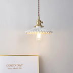 Japanese Ceramic Brass Bedside Chandelier for Bedroom Bay Window Bar Lighting
