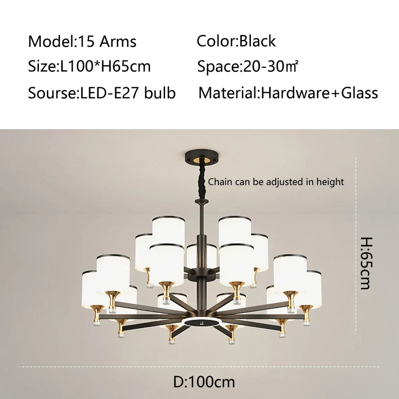 Glass Chandelier: Nordic Modern LED Hanging Light for Living Room and Bedroom