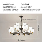 Glass Chandelier: Nordic Modern LED Hanging Light for Living Room and Bedroom
