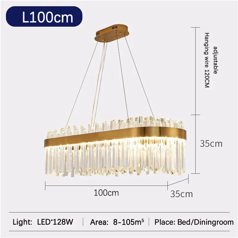 Gold Crystal Ceiling Chandelier | Luxury Indoor Lighting for Living & Dining Room