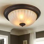Black Bronze Ceiling Light with Frosted Glass Shade for Bedroom and Kitchen