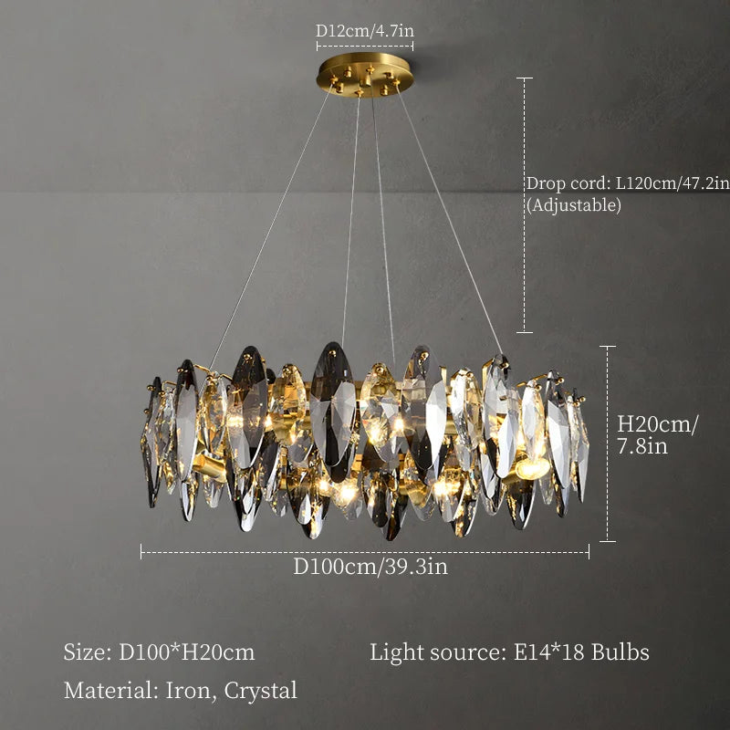 Crystal Chandelier: Elegant Ceiling Hanging Light for Living Room & Dining Table