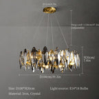 Crystal Chandelier: Elegant Ceiling Hanging Light for Living Room & Dining Table