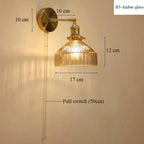 Glass Shade LED Wall Lamp for Luxury Living Room Decor