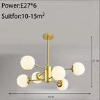 Nordic Magic Beans Chandelier for Living Room Bedroom Dining Study by Afralia™