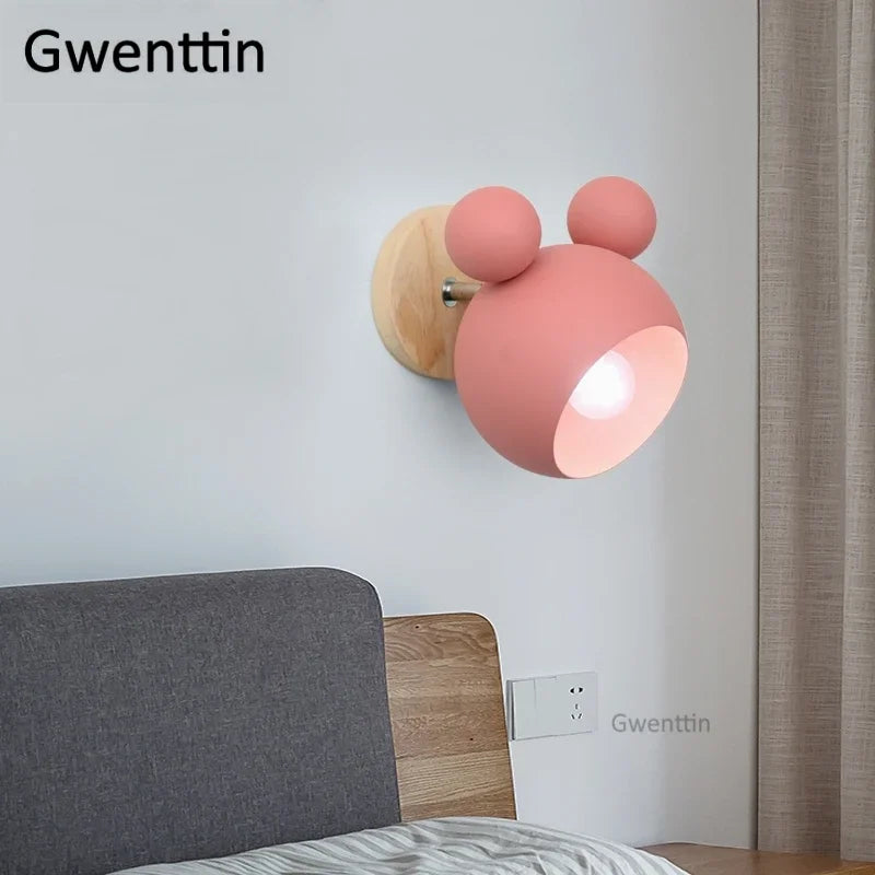Cartoon Mouse Wall Lamp | Nordic LED Sconce for Kids' Room & Bedroom