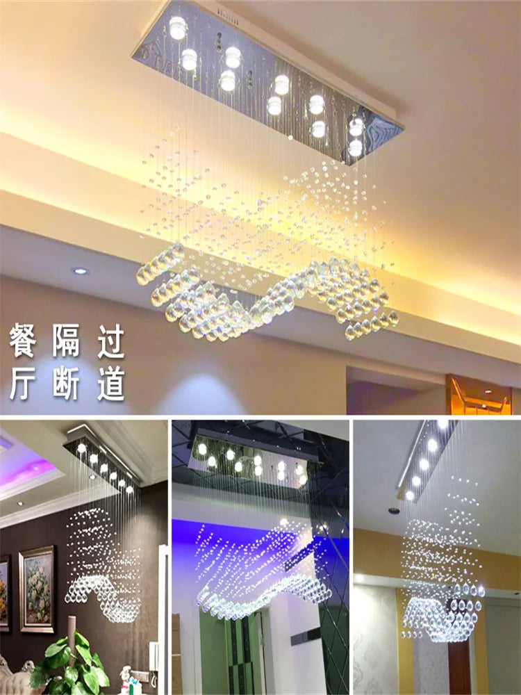 LED Crystal Chandeliers for Modern Living Room & Office Lighting