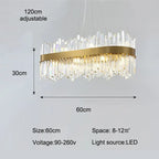 Shiny Crystal Chandelier Dimmable LED Luxury Ceiling Light