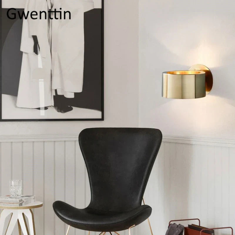 Modern Gold Metal Wall Sconce for Home Bedroom Lighting