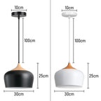 Nordic Modern Wood Pendant Light by - LED E27 Vintage Industrial Fixture for Home